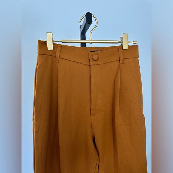 Zara TRF size xs brown caramel trousers! Worn once - Picture 2 of 7